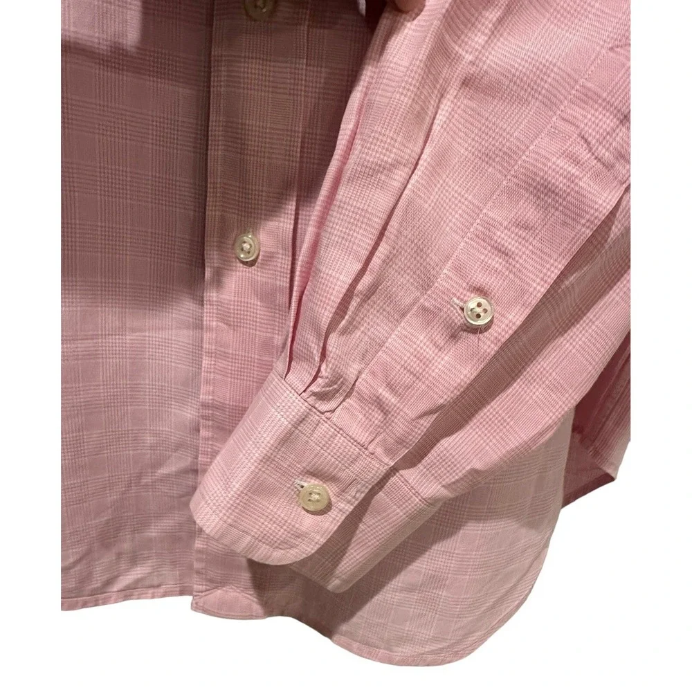 Polo Ralph Lauren Mens Shirt Button Down‎ Pink Glen Plaid Preppy Easter Spring L